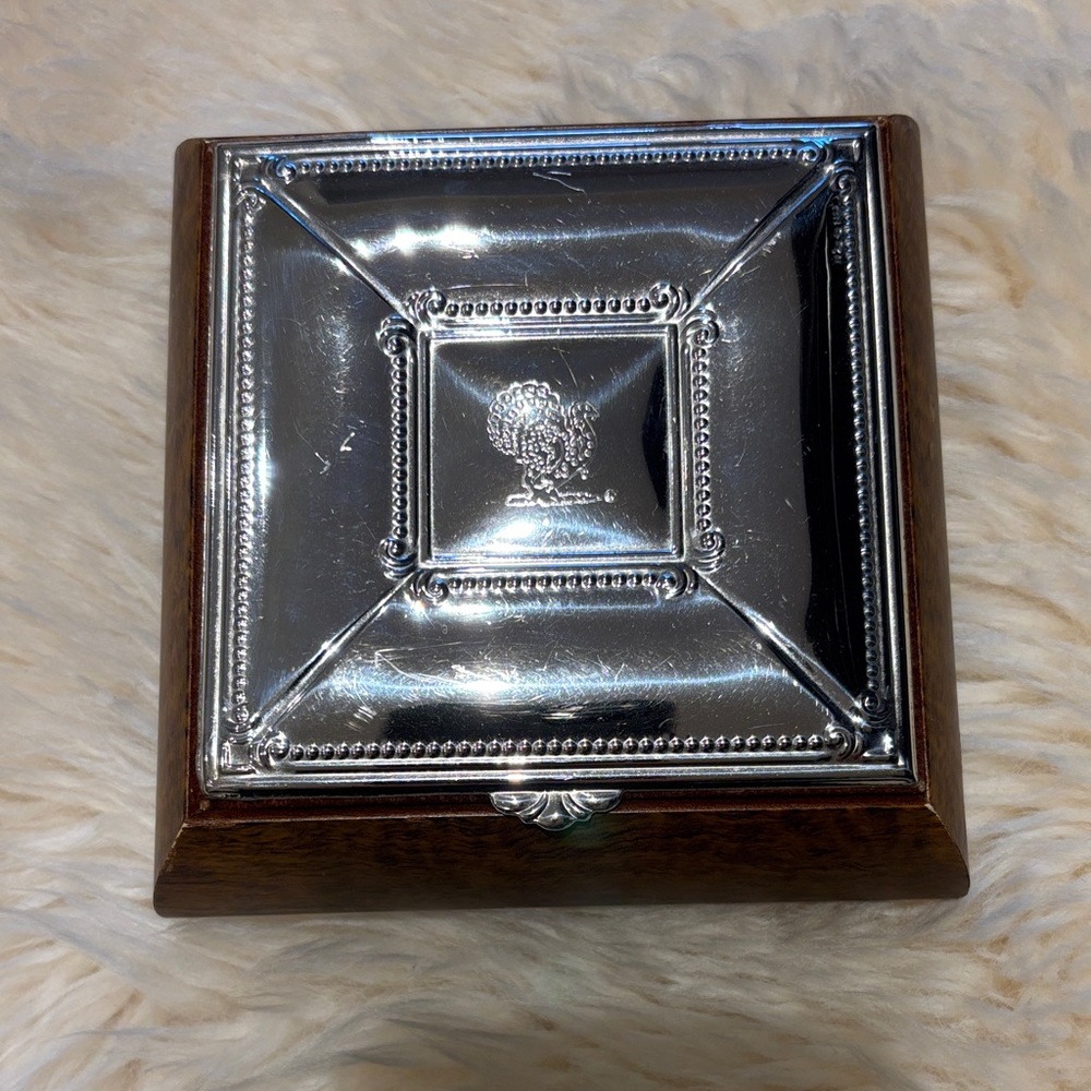 Source Unknown Silver and Brown Decorative Box